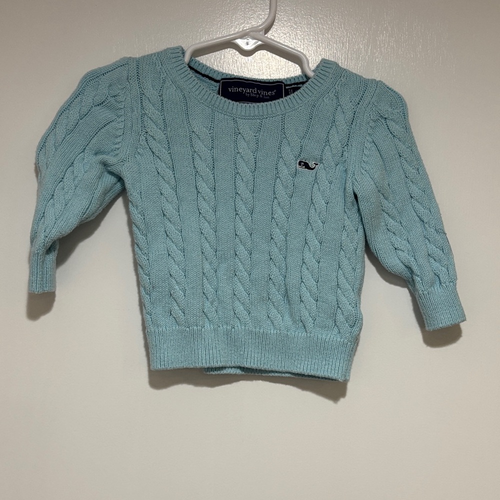 Vineyard Vines Sky Blue Cable Knit Pullover